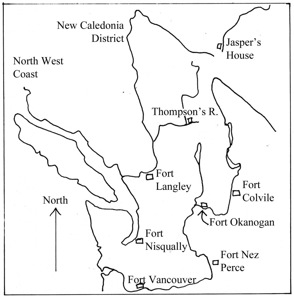 The Columbia district of the HBC, map