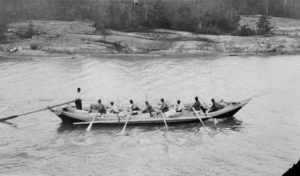 York Boat being rowed