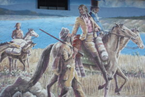 A section of a Larry Hunter mural in Summerland, B.C., showing the Brigades.